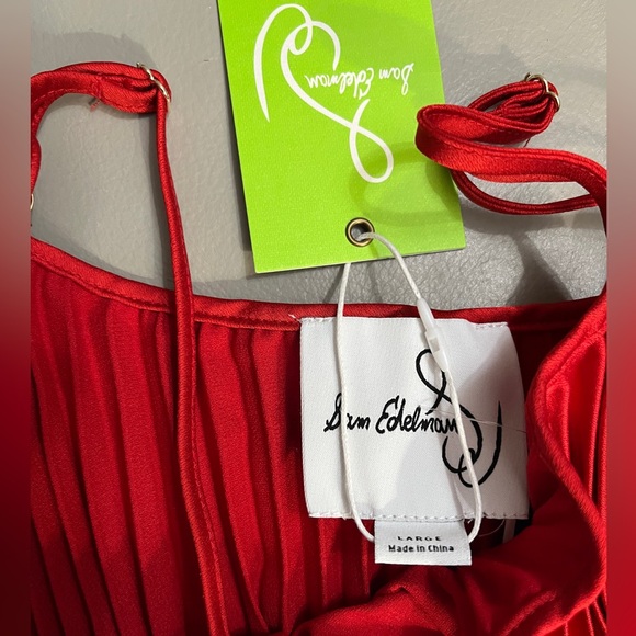 NWT - Sam Edelman Women’s Satin Effect Pleated Midi Dress - Size L - Picture 10 of 11